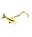 Polished Fish Silver Curved Nose Stud NSKB-84